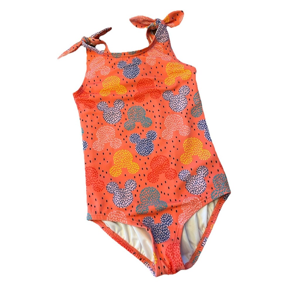 Hanna Andersson Disney Swimsuit Mickey Mouse Print One Piece Girls Size 4
